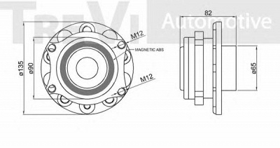 TREVI AUTOMOTIVE wb1037 -  Комплект подшипника ступицы колеса